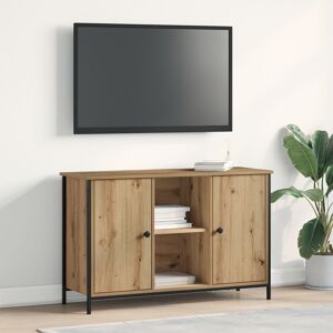 Berkfield Home TV Cabinet Black Oak 101x35x65 cm Engineered Wood & Steel in Brown Size: 101 x 35 x 65 cm Brown 101 x 35 x 65 cm Berkfield Home TV Cabinet Black Oak 101x35x65 cm Engineered Wood & Steel in Brown Size: 101 x 35 x 65 cm Brown 101 x 35 x 65 cm