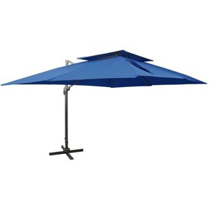 Berkfield Home Cantilever Umbrella with Double Top Azure Blue 400x300 cm Blue 400x300 cm Berkfield Home Cantilever Umbrella with Double Top Azure Blue 400x300 cm Blue 400x300 cm