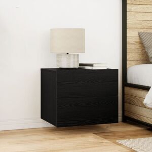 Berkfield Home Bedside Cabinet with LED Wall-Mounted Black Oak 50x39x41 cm Size: 50 x 39 x 41 cm Black 50 x 39 x 41 cm Berkfield Home Bedside Cabinet with LED Wall-Mounted Black Oak 50x39x41 cm Size: 50 x 39 x 41 cm Black 50 x 39 x 41 cm