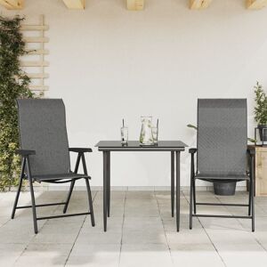 Berkfield Home Folding Garden Chairs 2 pcs Grey Poly Rattan Grey Berkfield Home Folding Garden Chairs 2 pcs Grey Poly Rattan Grey