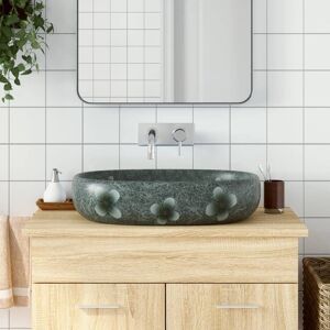 Berkfield Home Countertop Basin Blue Oval 59x40x14 cm Ceramic Size: 59 x 40 x 14 cm Blue 59 x 40 x 14 cm Berkfield Home Countertop Basin Blue Oval 59x40x14 cm Ceramic Size: 59 x 40 x 14 cm Blue 59 x 40 x 14 cm