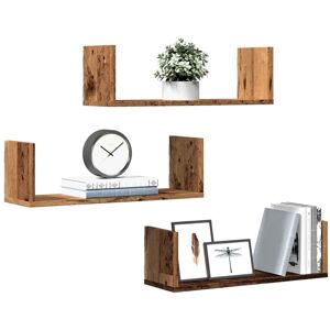 Berkfield Home Wall Shelves 3 pcs Old Wood 58x18x18 cm Engineered Wood in Brown Size: 58 x 18 x 18 cm Brown 58 x 18 x 18 cm Berkfield Home Wall Shelves 3 pcs Old Wood 58x18x18 cm Engineered Wood in Brown Size: 58 x 18 x 18 cm Brown 58 x 18 x 18 cm