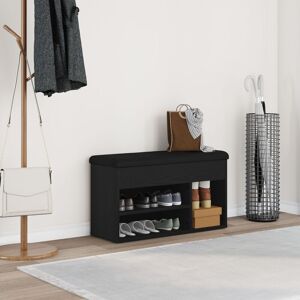 Berkfield Home Storage Bench Black Oak 80x30x45 cm Engineered Wood Size: 80 x 30 x 45 cm Black 80 x 30 x 45 cm Berkfield Home Storage Bench Black Oak 80x30x45 cm Engineered Wood Size: 80 x 30 x 45 cm Black 80 x 30 x 45 cm