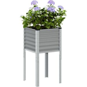 Berkfield Home Garden Planter Grey 45x45x88 cm Steel Size: 45 x 45 x 88 cm Grey 45 x 45 x 88 cm Berkfield Home Garden Planter Grey 45x45x88 cm Steel Size: 45 x 45 x 88 cm Grey 45 x 45 x 88 cm