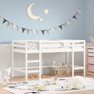Berkfield Home Kids' Loft Bed with Ladder White 90x190 cm Solid Wood Pine White 90x190 cm Berkfield Home Kids' Loft Bed with Ladder White 90x190 cm Solid Wood Pine White 90x190 cm