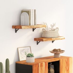 Berkfield Home Wall Shelf 40x30x3.8 cm Rectangular Solid Wood Acacia Live Edge in Brown Brown 40x30x3.8 cm Berkfield Home Wall Shelf 40x30x3.8 cm Rectangular Solid Wood Acacia Live Edge in Brown Brown 40x30x3.8 cm