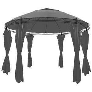 Wyld and Coco 3.5 x 2.7m Round Gazebo Pergola with Curtains in Grey Size: 1 Pack Grey 1 Pack Wyld and Coco 3.5 x 2.7m Round Gazebo Pergola with Curtains in Grey Size: 1 Pack Grey 1 Pack