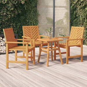 Berkfield Home Garden Dining Chairs 3 pcs Solid Wood Acacia in Brown Brown Berkfield Home Garden Dining Chairs 3 pcs Solid Wood Acacia in Brown Brown