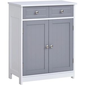 Wyld and Coco Grey Freestanding Bathroom Storage Cabinet with 2 Drawers and Adjustable Shelf Grey Wyld and Coco Grey Freestanding Bathroom Storage Cabinet with 2 Drawers and Adjustable Shelf Grey
