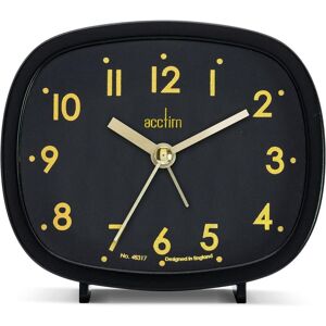 Acctim Hilda Analogue Alarm Clock Non Ticking Sweep Crescendo Alarm with Backlight in Black Black Acctim Hilda Analogue Alarm Clock Non Ticking Sweep Crescendo Alarm with Backlight in Black Black