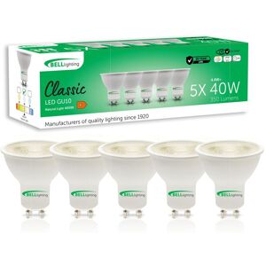 BELL Lighting Dimmable GU10 LED Bulbs 4.4W 350lm Natural White 4000K 38° Beam Size: Pack of 5 Natural White Pack of 5 BELL Lighting Dimmable GU10 LED Bulbs 4.4W 350lm Natural White 4000K 38° Beam Size: Pack of 5 Natural White Pack of 5