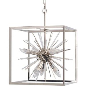 Libra Interiors Small Silver Starburst Chandelier E14 40W 6 in Metallic Silver Metallic Silver Libra Interiors Small Silver Starburst Chandelier E14 40W 6 in Metallic Silver Metallic Silver