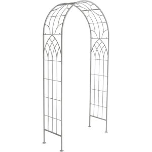 Charles Bentley Decorative Wrought Iron Arch - Grey & White Grey Charles Bentley Decorative Wrought Iron Arch - Grey & White Grey
