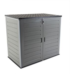 Charles Bentley 1170L Outdoor Garden Storage Cabinet - Grey & Black Grey Charles Bentley 1170L Outdoor Garden Storage Cabinet - Grey & Black Grey