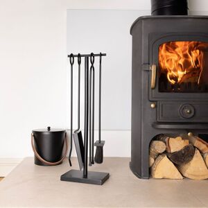 Charles Bentley Redwood Fireside Companion Set Iron Tool Stand Matte Black Black Charles Bentley Redwood Fireside Companion Set Iron Tool Stand Matte Black Black