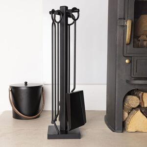 Charles Bentley Palm Fireside Companion Set Tool Stand Square Base Black Matte Finish Black Charles Bentley Palm Fireside Companion Set Tool Stand Square Base Black Matte Finish Black