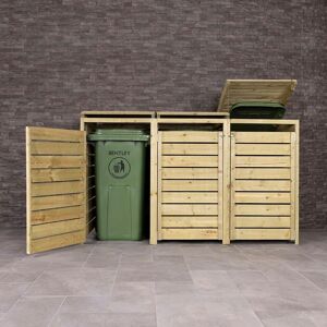 Charles Bentley Wooden Bin Store Wheelie Bin Storage Unit in Natural Natural Charles Bentley Wooden Bin Store Wheelie Bin Storage Unit in Natural Natural