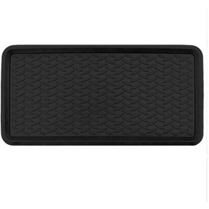 JVL Opus Moulded Rubber Boot Tray Mat 41x81cm in Black Size: 41 cm x 81 cm Black 41 cm x 81 cm JVL Opus Moulded Rubber Boot Tray Mat 41x81cm in Black Size: 41 cm x 81 cm Black 41 cm x 81 cm