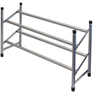 JVL 2 Tier Extendable Shoe Rack in Silver Size: Medium Silver M JVL 2 Tier Extendable Shoe Rack in Silver Size: Medium Silver M