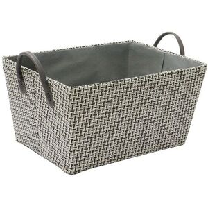 JVL Silva Rectangular Fabric Storage Box with Handles Grey Grey JVL Silva Rectangular Fabric Storage Box with Handles Grey Grey