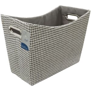 JVL Silva Fabric Magazine Holder with Inset Handles Grey Grey JVL Silva Fabric Magazine Holder with Inset Handles Grey Grey