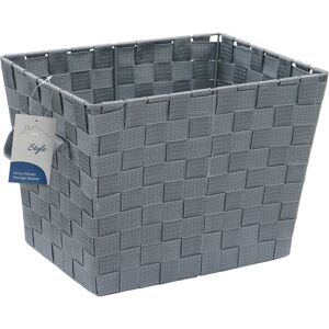 JVL Vichy Rectangular Nylon Storage Basket With Handles in Grey Grey JVL Vichy Rectangular Nylon Storage Basket With Handles in Grey Grey