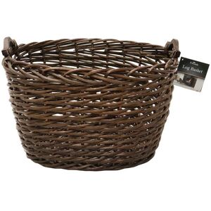 JVL Oval Dark Tapered Log Basket - Square in Dark Brown Dark Brown JVL Oval Dark Tapered Log Basket - Square in Dark Brown Dark Brown