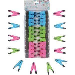 JVL Prism Soft Touch Clip Pegs - Pack of 24 in Pink Size: 1 Pack Pink 1 Pack JVL Prism Soft Touch Clip Pegs - Pack of 24 in Pink Size: 1 Pack Pink 1 Pack