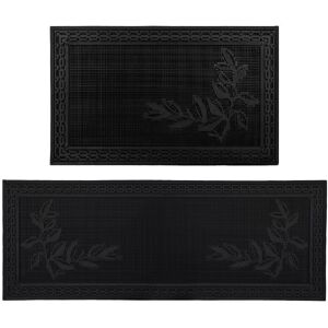 JVL Foliage Rubber Scraper Doormat & Patio Mat in Black Size: 45 cm x 120 cm Black 45 cm x 120 cm JVL Foliage Rubber Scraper Doormat & Patio Mat in Black Size: 45 cm x 120 cm Black 45 cm x 120 cm