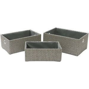 JVL Silva Rectangular Fabric Storage Baskets Set of 3 Grey Grey JVL Silva Rectangular Fabric Storage Baskets Set of 3 Grey Grey