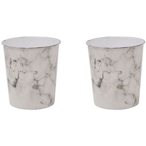 JVL Marble Plastic Waste Paper Bin - Set of 2 in Off-White Size: 2 Pack Off-White 2 Pack JVL Marble Plastic Waste Paper Bin - Set of 2 in Off-White Size: 2 Pack Off-White 2 Pack