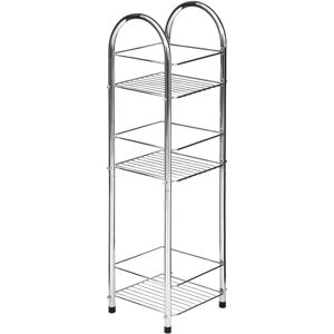 Orsina 3 Tier Chrome Storage Stand With Non-Slip Feet, Chrome Bathroom Shelf, Hanging Bathroom Shelf For Toiletries in Silver Silver Orsina 3 Tier Chrome Storage Stand With Non-Slip Feet, Chrome Bathroom Shelf, Hanging Bathroom Shelf For Toiletries in Silver Silver
