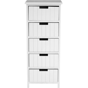 Orsina Modern Design White Mdf 5 Drawers Chest, Compact Chest Of Drawers For Livingroom, Minimalist Storage Chest White Orsina Modern Design White Mdf 5 Drawers Chest, Compact Chest Of Drawers For Livingroom, Minimalist Storage Chest White
