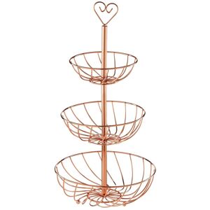 Orsina Fruit Basket, Contemporary Copper Finish Wire Bowl For Storing Fresh Fruit, Durable Metal Construction in Gold Gold Orsina Fruit Basket, Contemporary Copper Finish Wire Bowl For Storing Fresh Fruit, Durable Metal Construction in Gold Gold
