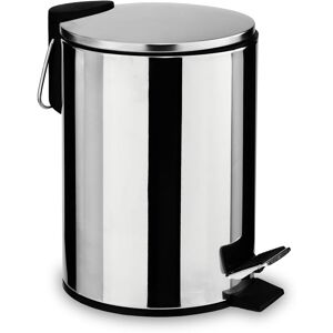 Orsina 3 Litre Pedal Bin With Soft Close Lid, Compact Metal Bin With Removable Inner Bucket, Ideal For Bathrooms in Silver Silver Orsina 3 Litre Pedal Bin With Soft Close Lid, Compact Metal Bin With Removable Inner Bucket, Ideal For Bathrooms in Silver Silver