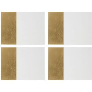 Orsina Set Of Four Dipped White & Gold Placemats, Contemporary Heat Resistant Dining Mats White Orsina Set Of Four Dipped White & Gold Placemats, Contemporary Heat Resistant Dining Mats White