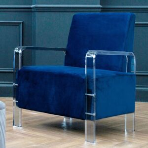 Orsina Contemporary Blue Velvet Chair, Minimalist Acrylic Leg Accent Chair for Living Room, Modern Velvet Armchair Blue Orsina Contemporary Blue Velvet Chair, Minimalist Acrylic Leg Accent Chair for Living Room, Modern Velvet Armchair Blue