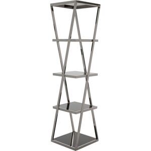 Orsina Distinctive Design 5 Tier Rose Gold Shelf Unit, Tempered Glass Unit For Livingroom, Durable Shelving Unit in Silver Silver Orsina Distinctive Design 5 Tier Rose Gold Shelf Unit, Tempered Glass Unit For Livingroom, Durable Shelving Unit in Silver Silver