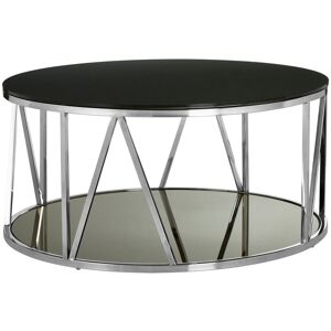 Orsina Elegant Round Rose Gold Finish Coffee Table, Modern Decorative Coffee Table, Durable Modern Coffee Table in Silver Silver Orsina Elegant Round Rose Gold Finish Coffee Table, Modern Decorative Coffee Table, Durable Modern Coffee Table in Silver Silver