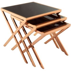 Orsina Space Saving Design Rose Gold Nesting Table, Elegant Modern Side Table For Livingroom, Durable Bedside Table Gold Orsina Space Saving Design Rose Gold Nesting Table, Elegant Modern Side Table For Livingroom, Durable Bedside Table Gold