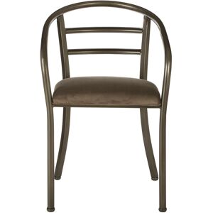 Orsina Industrial Design Armchair With Curved Backrest, Durable Comfortable Foundry Chair For Outdoor Sitting in Brown Brown Orsina Industrial Design Armchair With Curved Backrest, Durable Comfortable Foundry Chair For Outdoor Sitting in Brown Brown