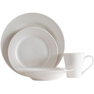 Orsina Elegant 16 Pc Ribbed Dinner Set, Ribbed Design Dinner Set For Kitchen, Glazed Finish Modern Dinner Set in White White Orsina Elegant 16 Pc Ribbed Dinner Set, Ribbed Design Dinner Set For Kitchen, Glazed Finish Modern Dinner Set in White White