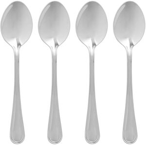 Orsina Set of Four Classic Spoons, Elegant Stainless Steel Teaspoons with Tapered Handles, Polished Finish in Silver Silver Orsina Set of Four Classic Spoons, Elegant Stainless Steel Teaspoons with Tapered Handles, Polished Finish in Silver Silver