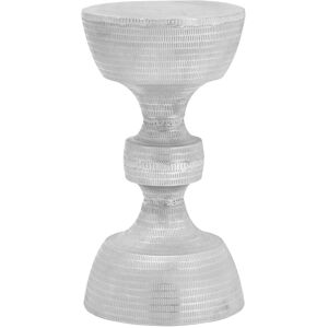 Orsina Luxe Design Large Aluminium Stool, Hourglass Shape Stool For Bedroom, Distinctive Luxury Stool For Kitchen in Silver Silver Orsina Luxe Design Large Aluminium Stool, Hourglass Shape Stool For Bedroom, Distinctive Luxury Stool For Kitchen in Silver Silver