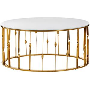 Orsina Luxe Coffee Table With Gold Finish Frame, Stainless Steel Decorative For Livingroom, Durable Coffee Table Gold Orsina Luxe Coffee Table With Gold Finish Frame, Stainless Steel Decorative For Livingroom, Durable Coffee Table Gold