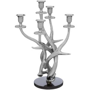 Orsina 5 Candles Antler Candelabra Holder, Candle Holder for Dining Table, 5 Candle Holder Centrepiece in Silver Silver Orsina 5 Candles Antler Candelabra Holder, Candle Holder for Dining Table, 5 Candle Holder Centrepiece in Silver Silver