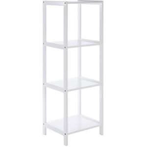 Orsina Contemporary Design 4 Tier Rustic Bathroom Shelf, Versatile Unit For Living Room, Durable Standing Unit in White White Orsina Contemporary Design 4 Tier Rustic Bathroom Shelf, Versatile Unit For Living Room, Durable Standing Unit in White White