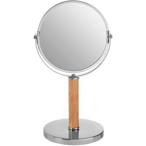 Orsina Iron & Rubberwood Table Mirror, Durable 33x15cm Swivel Vanity Mirror, Chrome Frame in Silver Size: 33x15 cm Silver 33x15 cm Orsina Iron & Rubberwood Table Mirror, Durable 33x15cm Swivel Vanity Mirror, Chrome Frame in Silver Size: 33x15 cm Silver 33x15 cm