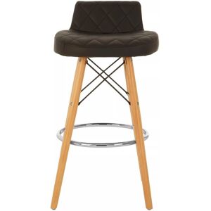 Premier Housewares Stockholm Black Leather Effect Seat Bar Stool - Bar Stool Premier Housewares Stockholm Black Leather Effect Seat Bar Stool - Bar Stool