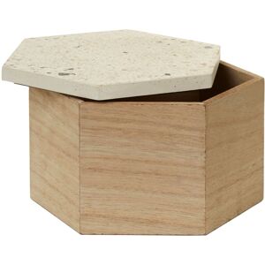 Orsina Decent Black Marble Effect Hexagonal Trinket Box, Decorative Trinket Box With Natural Base, Wooden Storage Box in White White Orsina Decent Black Marble Effect Hexagonal Trinket Box, Decorative Trinket Box With Natural Base, Wooden Storage Box in White White